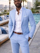 Men's Slim Fit Business Suit Blazer Formal Wedding Office Jacket Coat Elegant