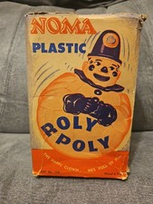 RARE VINTAGE NOMA PLASTIC THE HAPPY CLOWN ROLY POLY IN ORIGINAL BOX MADE IN USA