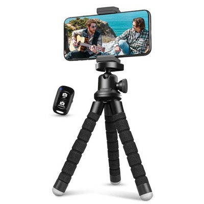 Flexible Phone Tripod Compatible with iPhone Android Cell Phone Stand Black
