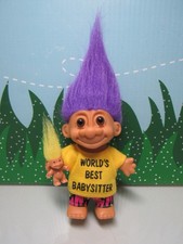WORLD'S BEST BABYSITTER TROLL - 5" Russ Troll Doll - RARE - New In Bag