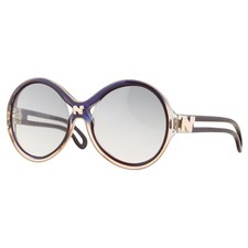 Nina Ricci 1970s Vintage "N" Blue Gradient Cut-Out Arm Sunglasses