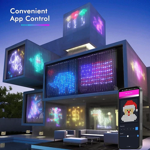 Smart LED RGB Curtain String Lights Fairy Light APP Control DIY Picture Display - Picture 3 of 18