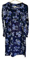 Aria Velour Nightgown 1/4 Button Front Long Sleeves Size Medium 8-10