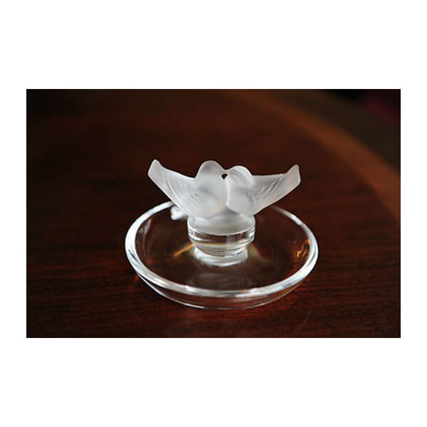 GENUINE Lalique Two Lovebirds Kissing Small Bowl Clear
