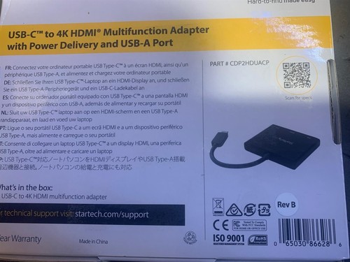 New StarTech USB-C To 4K HDMI Multifunction Adapter With Power Delivery & USB-A - Picture 3 of 3