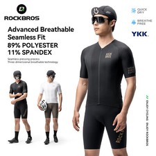 ROCKBROS Maglia Ciclismo Uomo Manica Corta MTB Strada Bici Camicia Tasca Asciugatura Rapida