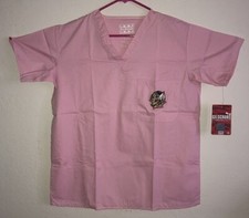 North Dakota Medium Pink Embroidered 2007-11 Logo Nursing Scrub 1 Pocket Top