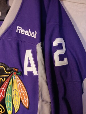 Chicago Blackhawks Purple Jersey MENS 48 Hockey Fights Cancer