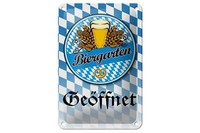 Blechschild Spruch 12X18 Cm Biergarten Bier Brezel Bayern Deko Schild
