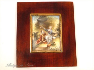 Miniatur Bemalt '' L'Amour Ballig '' von Fragonard, 19e