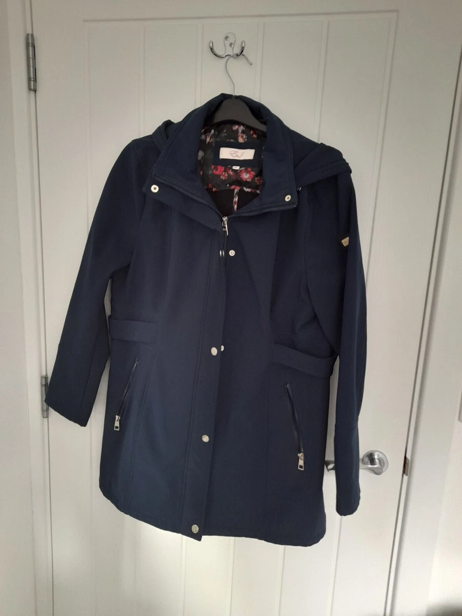 Women s Eliza J Navy Smart Softcell Waterproof Jacket Size XL eBay