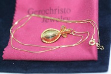 Vintage Fabergé Egg 1" Pendant 925 Gold on Sterling Silver Women's Necklace 18"