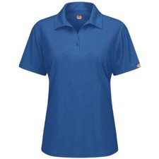 Red Kap SK91RB, XL Women's Short Sleeve Polo, Royal Blue, 100 Polyester