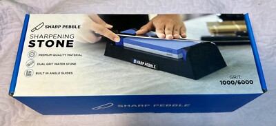 Knife Sharpening Stone Kit Grit 1000/6000 Wet Stone  Sharp Pebble  With Guides!￼