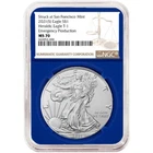 2021 (S) $1 American Silver Eagle NGC MS70 Emergency Production Brown Label B...