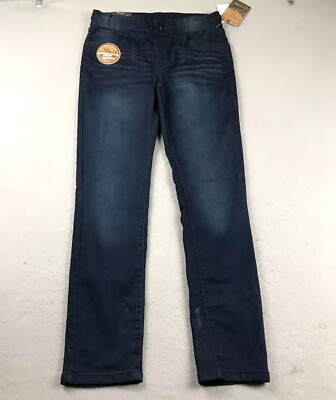 Weatherproof Jeans Girls Large 14/16 Blue Denim Straight Stretch Pull On NWT *
