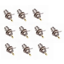 10Pcs BNC Female Chassis Panel Mount Solder Nut Bulkhead Jack RF Connector M555