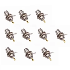 10Pcs BNC Female Chassis Panel Mount Solder Nut Bulkhead Jack RF Connector M555
