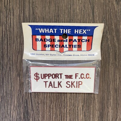 VTG Support The F.C.C Talk Skip pin button NOS