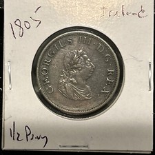 1805 ireland 1/2 penny George III. KM-147.1