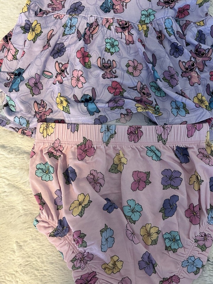 Posh peanut Disney tropical angel peplum bummie set size 18 months NWOT