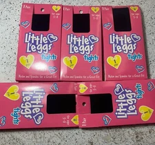 Little Leggs Tights 5 PAIRS Size Medium Juniors Black NEW IN PACKAGE