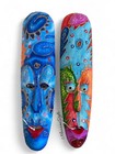 Bali Colorful Tiki Mask 20” Zen Primitive Art Set Of 2