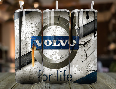 Custom Volvo ''For Life'' Edelstahlbecher 20 Unzen mit Strohhalm