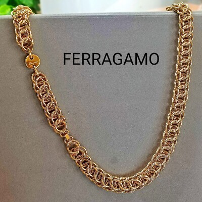 Salvatore Ferragamo Gold Tone Link Necklace Gancini pendant necklace - Women | Ferragamo main image 2