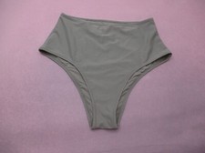 Aerie Size S Womens Gray High-Waisted Stretch Quick Dry Cheeky Bikini Bottom 7L