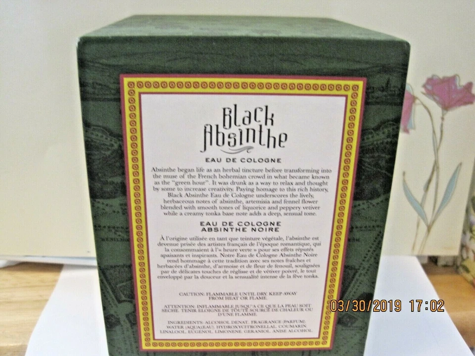 CRABTREE EVELYN EDICIÓN LIMITADA ABSENTA NEGRA EAU DE COLOGNE 3,4 oz NUEVO en CAJA HERENCIA C Foto 3 de 3