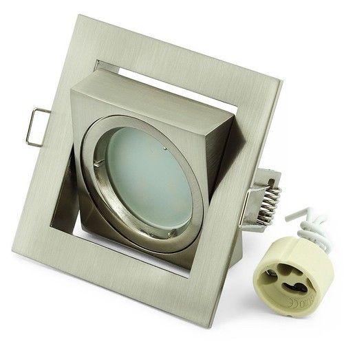 10x LED Recessed Ceiling Downlights GU10 Dimmable Tilt Angle Square Spotlights - Picture 11 of 13