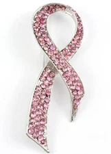 Pink Austrian Rhinestone Crystal Breast Cancer Awareness Brooch Pin PN 23797