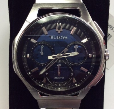 BULOVA Men's CURV Series Stainless Steel Blue Dial Chronograph