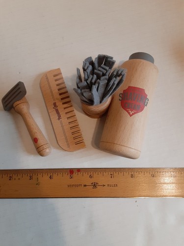 Neu Herz und Hand Magnolia Kinder Holzrasierer Spielzeug 5-teiliges Set Vorgeben zu spielen 3+... - Bild 13 von 15