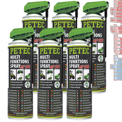 Petec Multifunktionsspray MF500 6x 500ml Kriechöl Pflege Rostschutz Kontaktspray