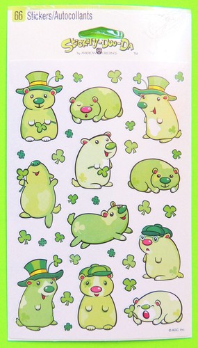 Variety ST PATRICK'S DAY STICKERS Lucky Irish Leprechauns Animals Shamrock NIPs - Picture 7 of 8