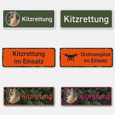 Magnetschild Kitzrettung im Einsatz Auto Drohnenpilot Einsatzfahrzeug