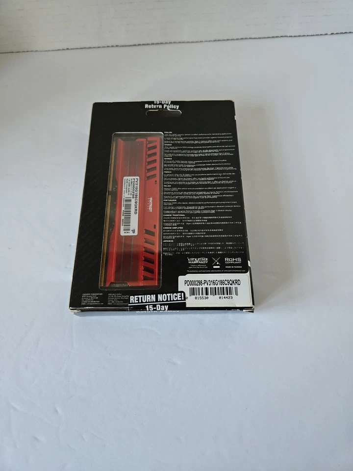 Patriot Viper 16GB (4x4GB) Memory RAM DDR-3 PC3-15000 1866MHz PV316G186C9QKRD A5 - Image 3 of 4