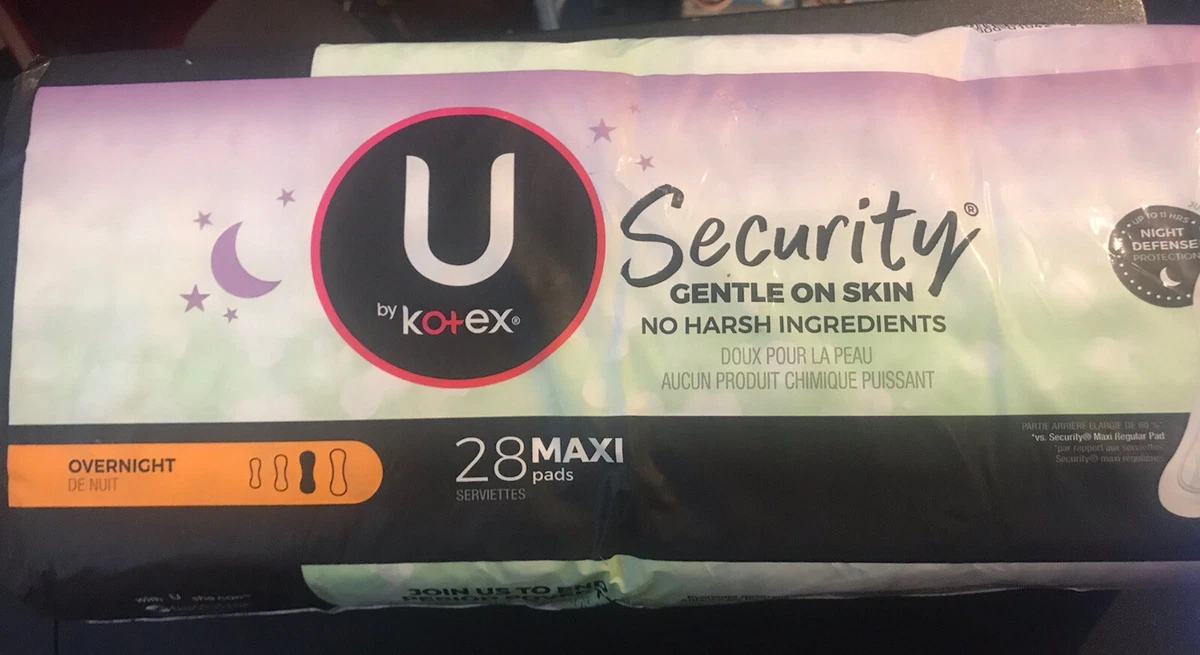 U by Kotex Security Overnight Ultra Thin pad with Wings, Night