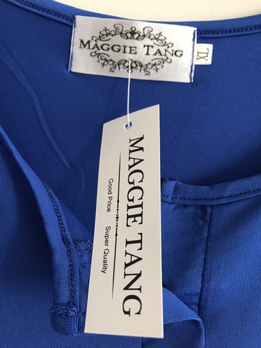 Top Maggie Tang Popover para mujer XL azul mangas pong elástico cuello redondo - Imagen 6 de 9