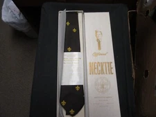 BSA Official Men's Necktie for Civilian Wear, 1960-70's  Gold FDL on Brown