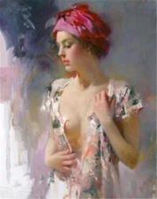 LMOP1317L CHOP1582 100% handmade painted oil painting charming girl art canvas