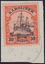 DR Kolonien Karolinen Mi.-Nr. 12 Briefst&uuml;ck o Angaur Paulau Inseln  einwandfrei