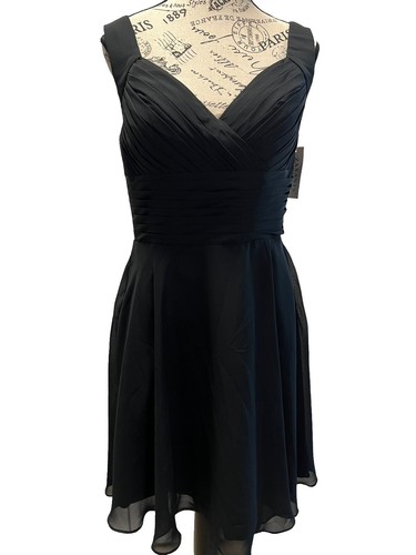 david's bridal scoop neck bridesmaid dress Strapless Faille and Velvet Bustier Cocktail Dress with Lagoon Blue Mi