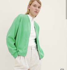 Women’s Tomtailor Female Sweatjacket With Texture Uk Size 12, Green Vgc