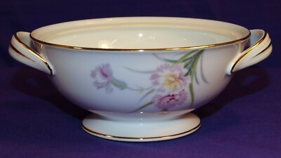 NORITAKE NIPPON TOKI KAISHA AMHERST CHINA SUGAR BOWL NO LID CARNATIONS 1947-50