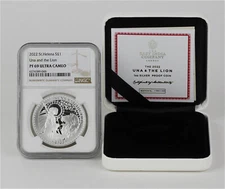 2022 St. Helena £1 Silver Una And The Lion NGC PF-69 Ultra Cameo