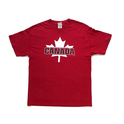 Vintage Kanada Touristen T-Shirt Herren groß grafischer Druck rot Stil