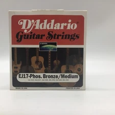 D'Addario EJ17 Phosphor Bronze Medium E-Series Acoustic Guitar Strings 13-56 USA